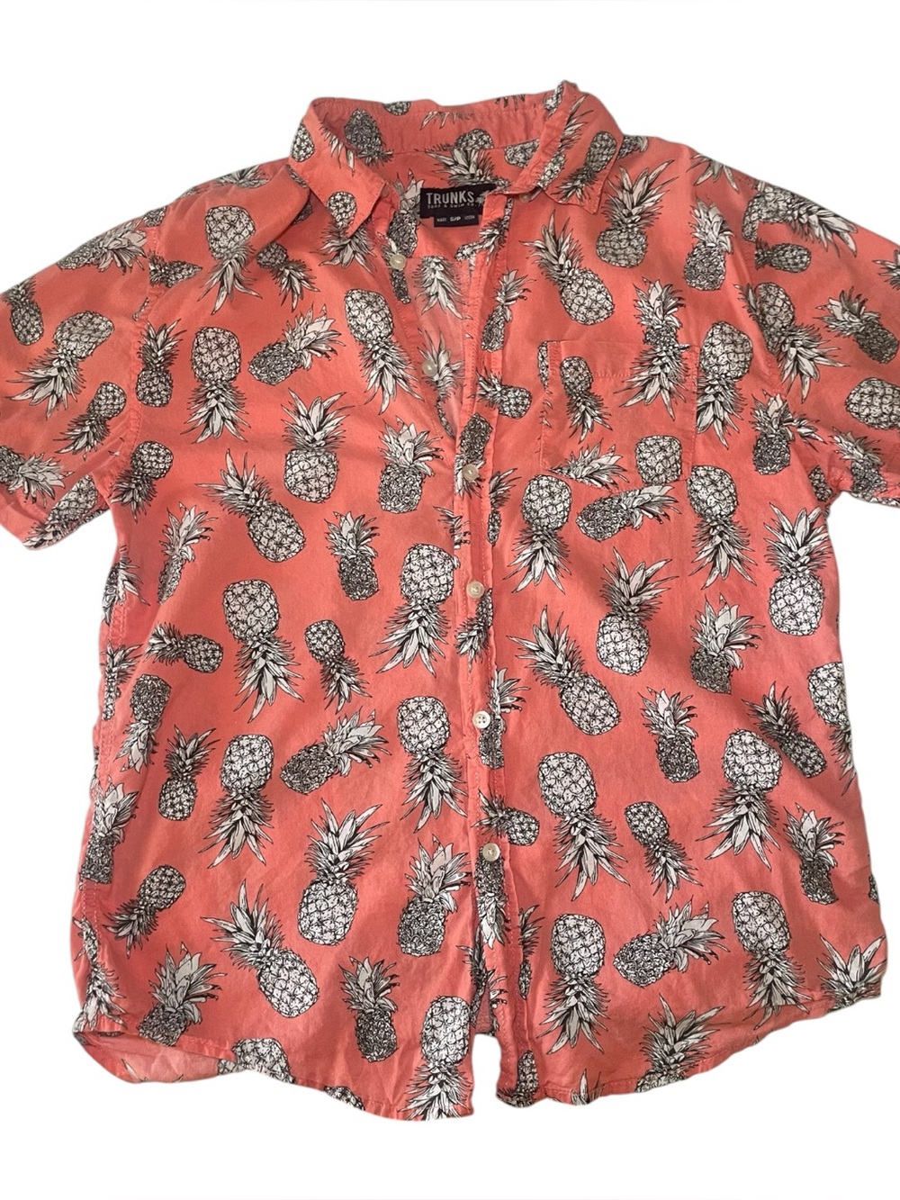 Trunks Surf & Swim Co. Pineapple Button-Down Shirt – Men’s Small 🍍🌴